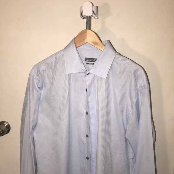 NWOT Kenneth Cole Reaction Blue Dress Shirt - Picture 1 of 5